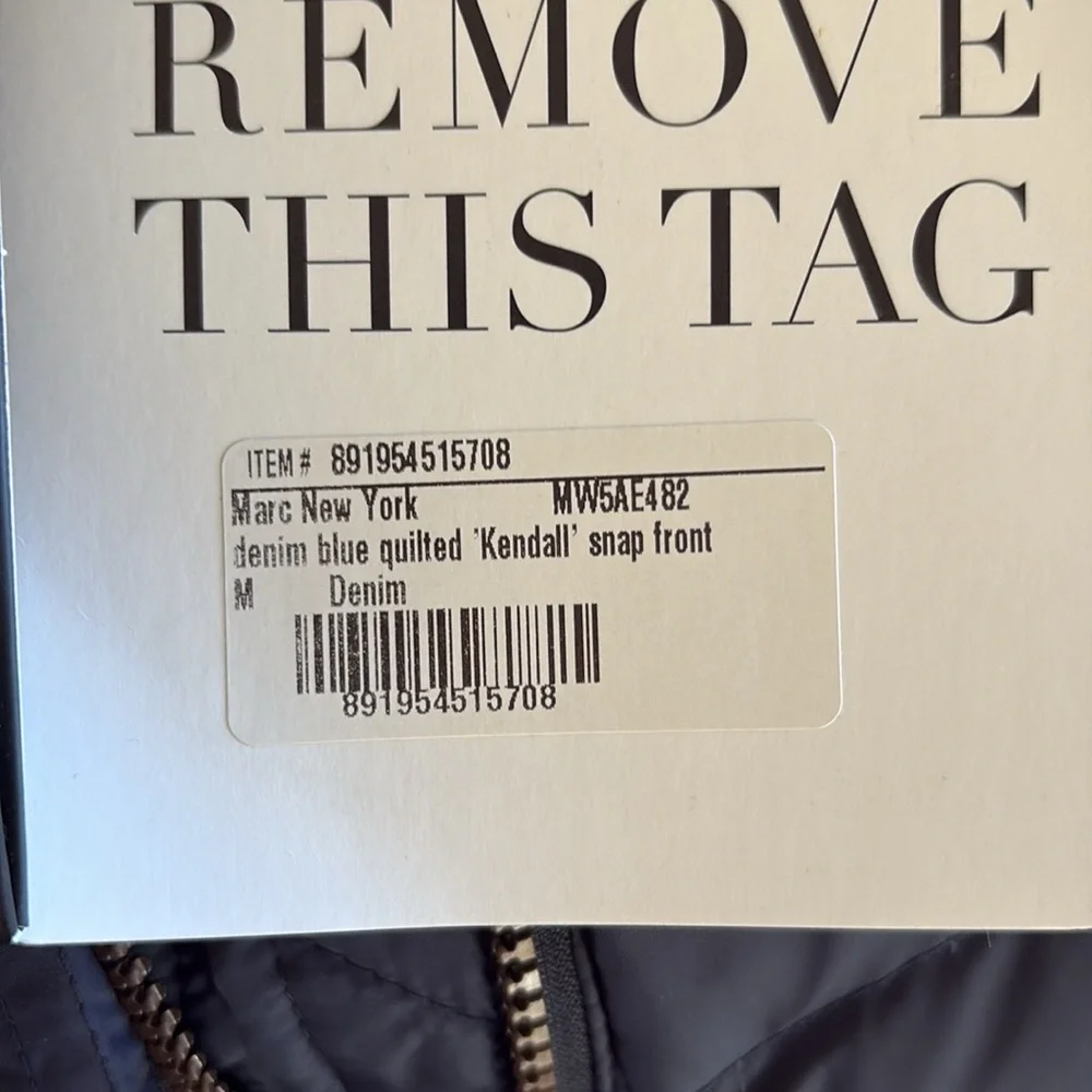 Marc NY Elegant Navy Puffer Coat with Fur Hood - Picture 14 of 14